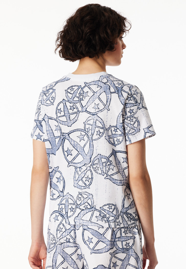 T-shirts à manches courtes imprimé blanc-bleu - SCHIESSER 150 Years