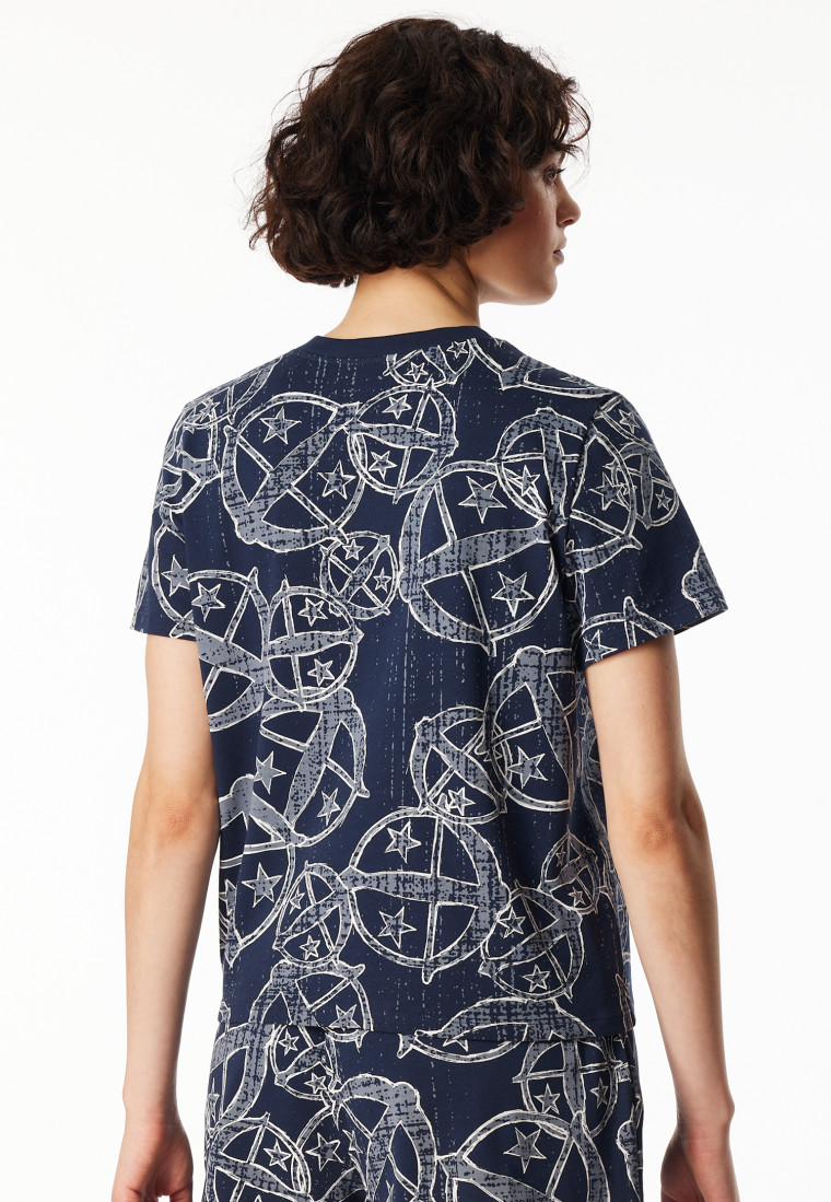 T-shirts à manches courtes imprimé bleu et blanc - SCHIESSER 150 Years