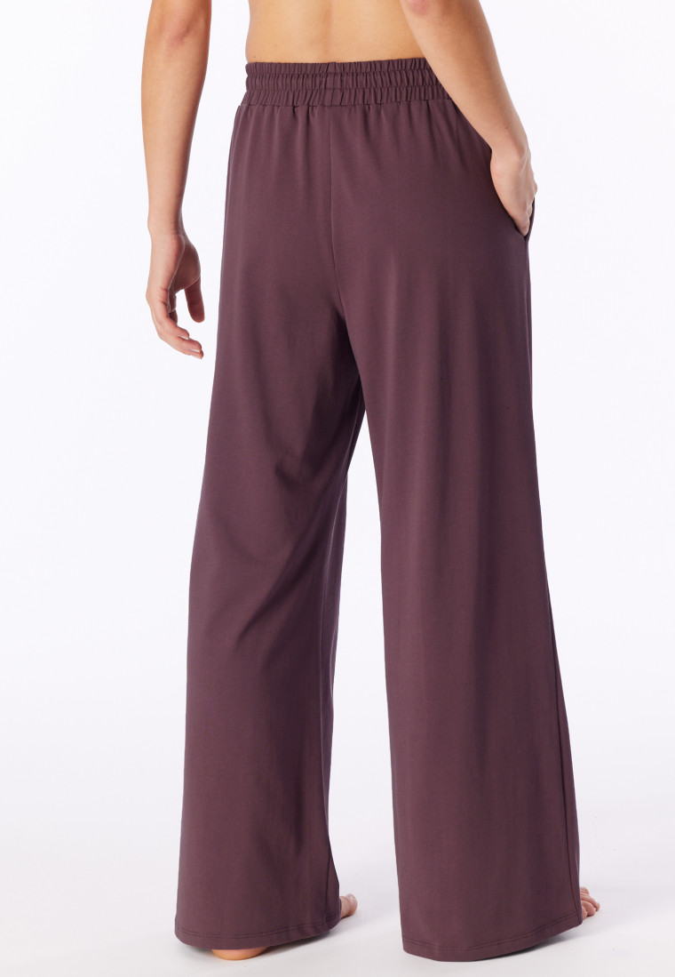 Langere broek van Heavy Single Jersey, cacaobruin - Mix+ Relax