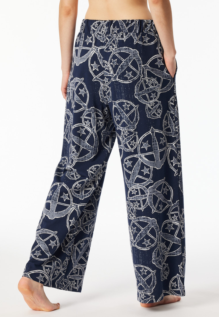 Lange broek statement print blauw - SCHIESSER 150 Years