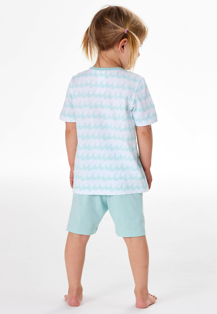 Pigiama corto onde delfino turchese - Kids Nightwear