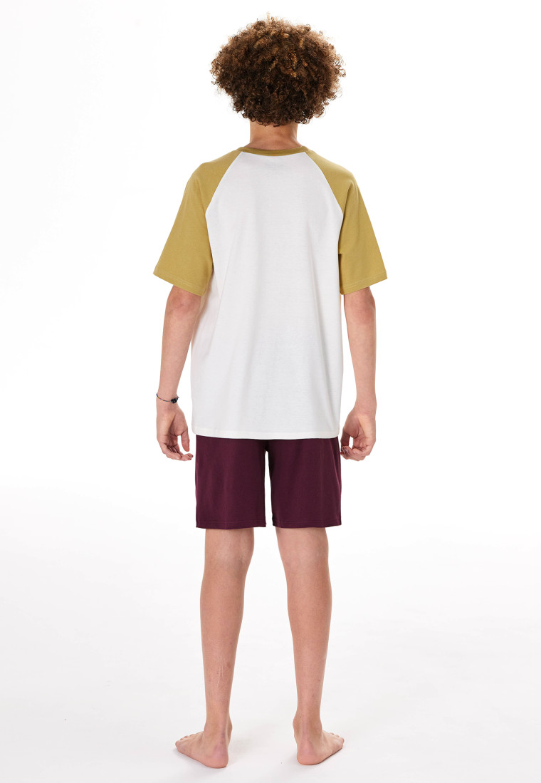 Korte pyjama in off-white - Teens Nightwear