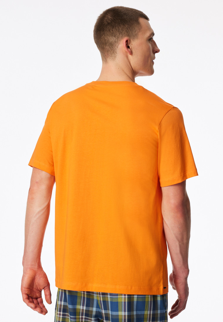 Shirt korte mouw v-hals oranje - Mix+ Relax