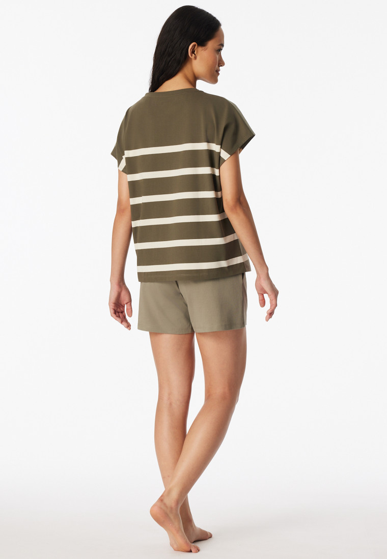 Schlafanzug kurz Streifen jade - Casual Nightwear