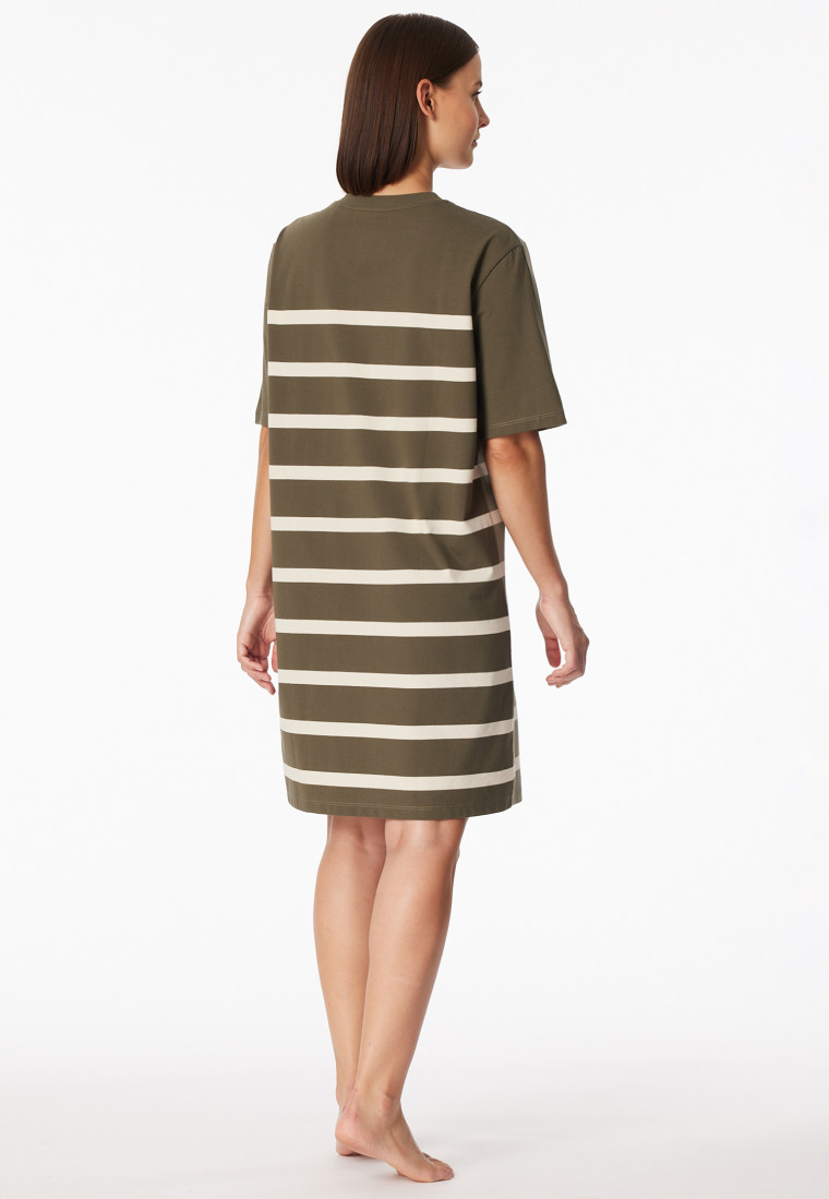 Sleep shirt short sleeve stripes jade - Casual Nightwear