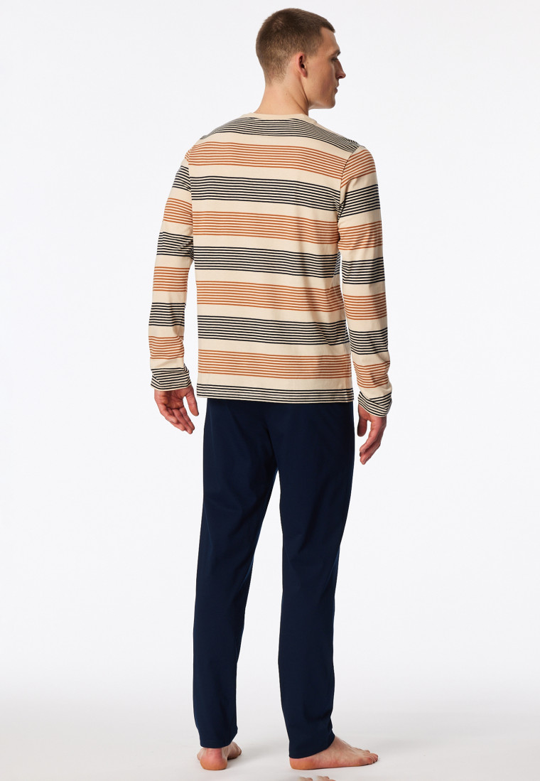 Schlafanzug lang Ringel whisky - Casual Nightwear