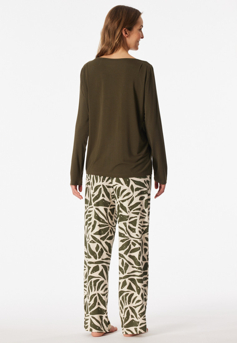 Schlafanzug lang oliv - Selected Premium