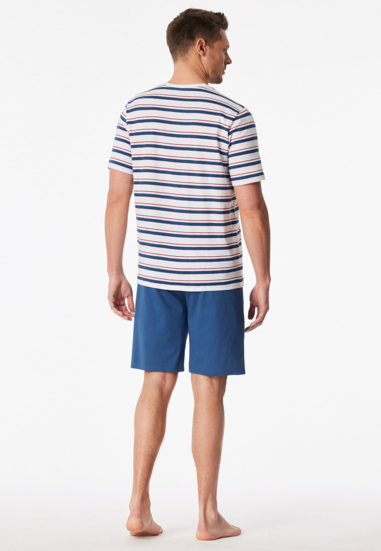 Pyjama court rayures blanches - Casual Nightwear