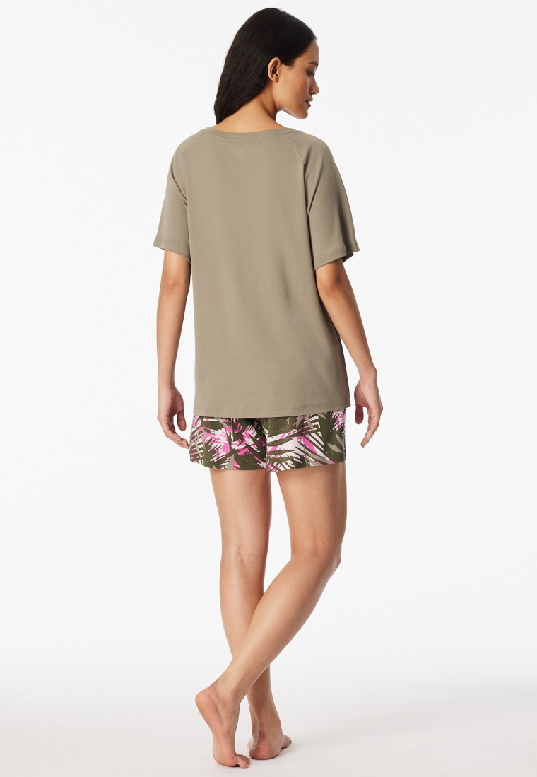 Short pyjamas palm trees jade - Modern Nightwear