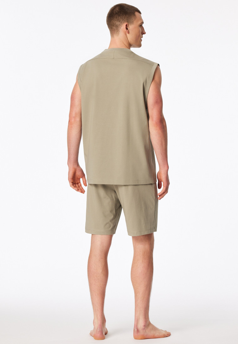 Korte oversized pyjama zonder mouwen in jade - Modern Nightwear