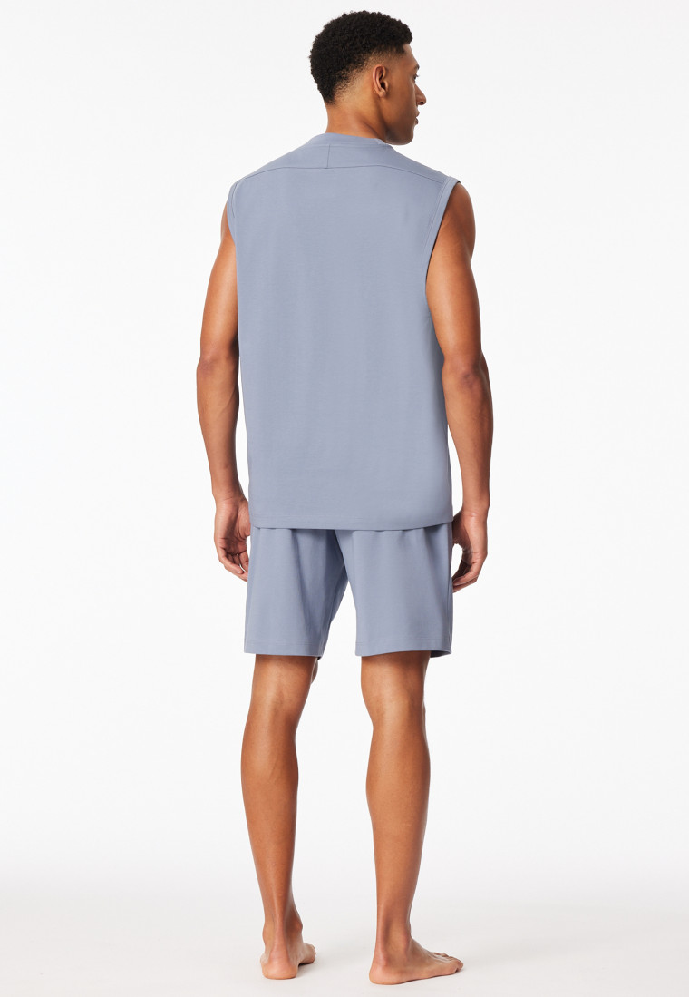 Pyjama korte oversized mouwen blauwgrijs - Modern Nightwear