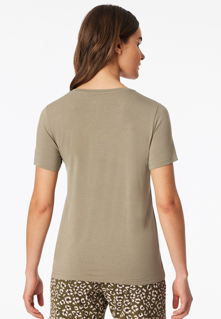 Shirt short sleeve v-neck jade - Mix+Relax