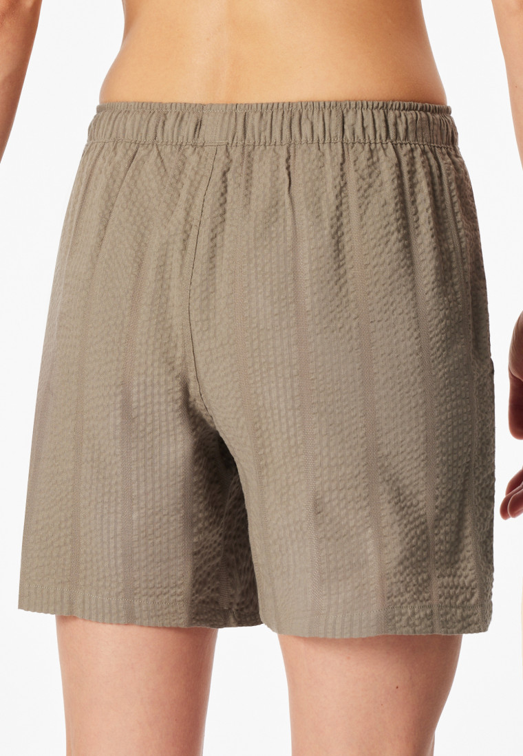 Korte geweven seersucker jade broek - Mix+ Relax