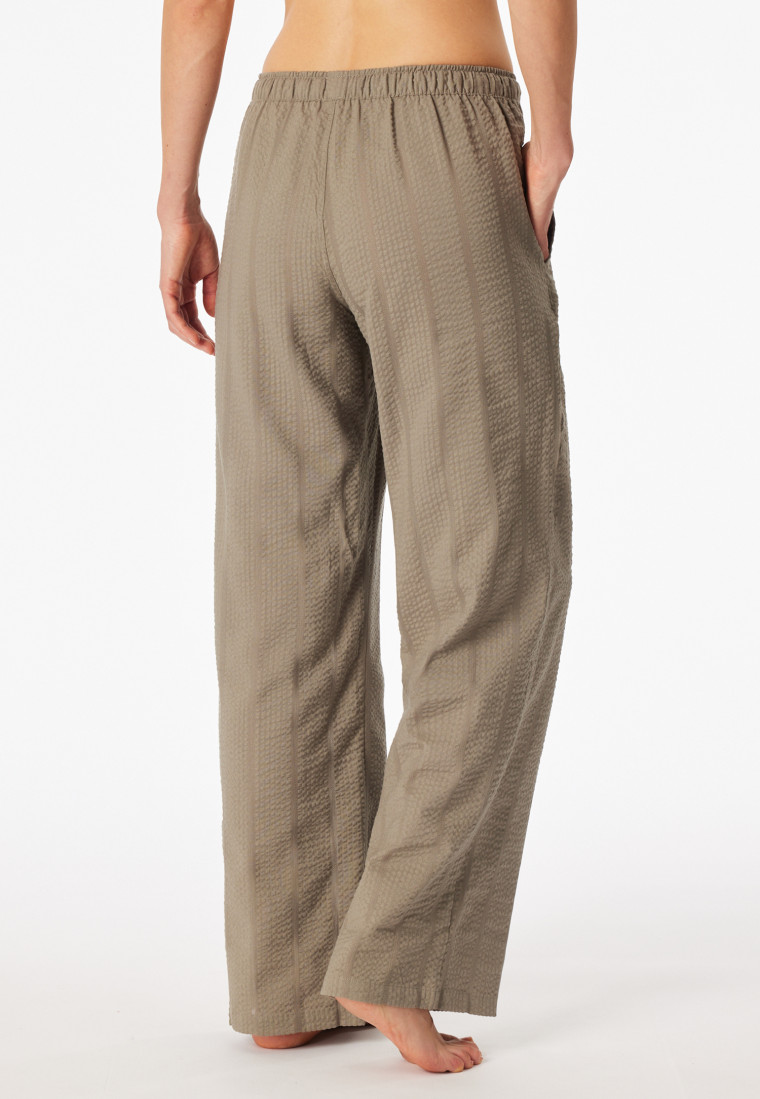 Lange geweven seersucker jade broek - Mix+ Relax