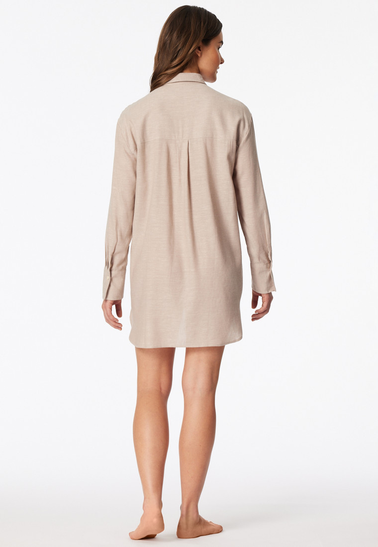 Hemd lange mouwen geweven linnen parelmoer - Mix+ Relax