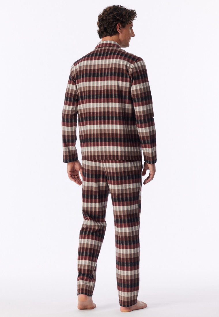 Pyjama lang Flanell cinnamon kariert - Selected Premium Warming