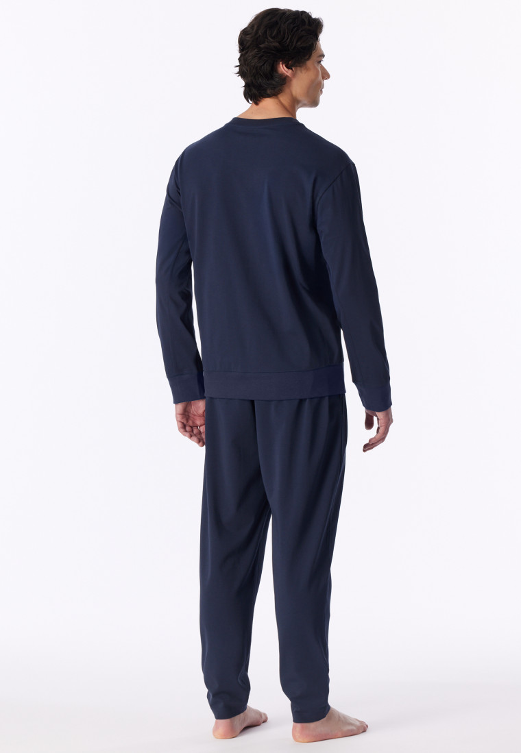 Lange oversized pyjama in deep sea blue - Modern Nightwear