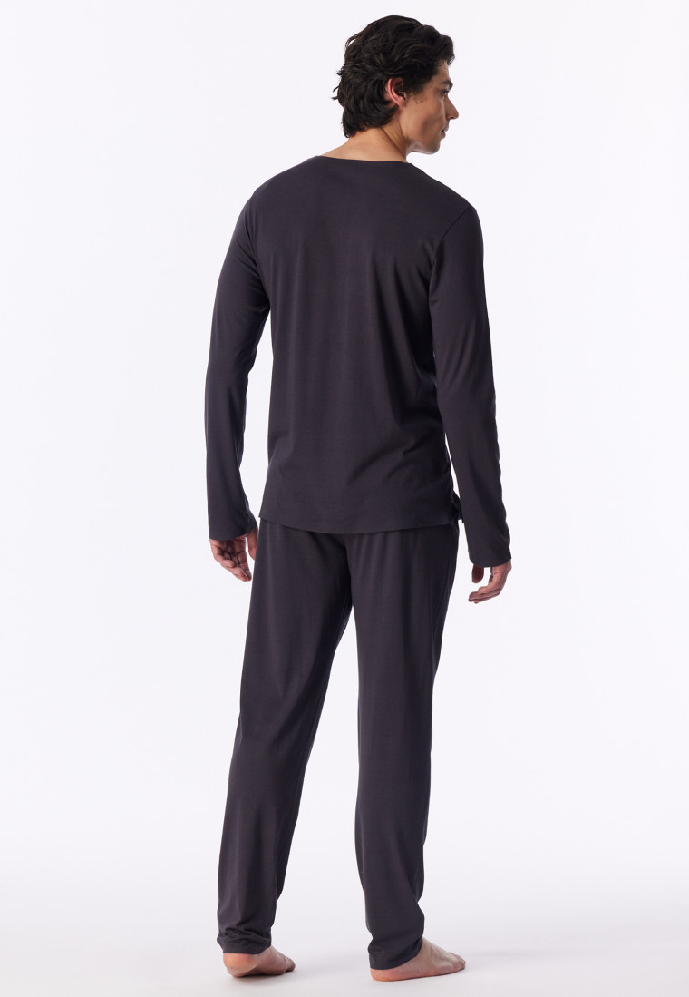 Schlafanzug lang graphit - Modern Bonded