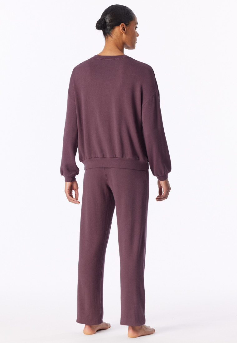 Long Jersey Knit Cuffs Lounge Set, cocoa brown - Mix+ Relax