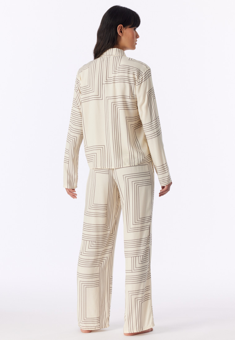 Pyjama lang Webware seasalt bedruckt - Selected Premium