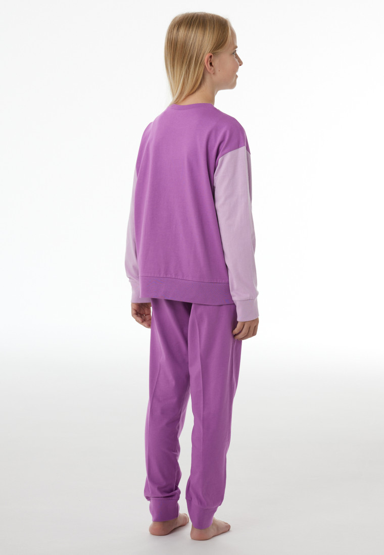 Long Pyjamas with Cuffs, Berry - Nightwear
