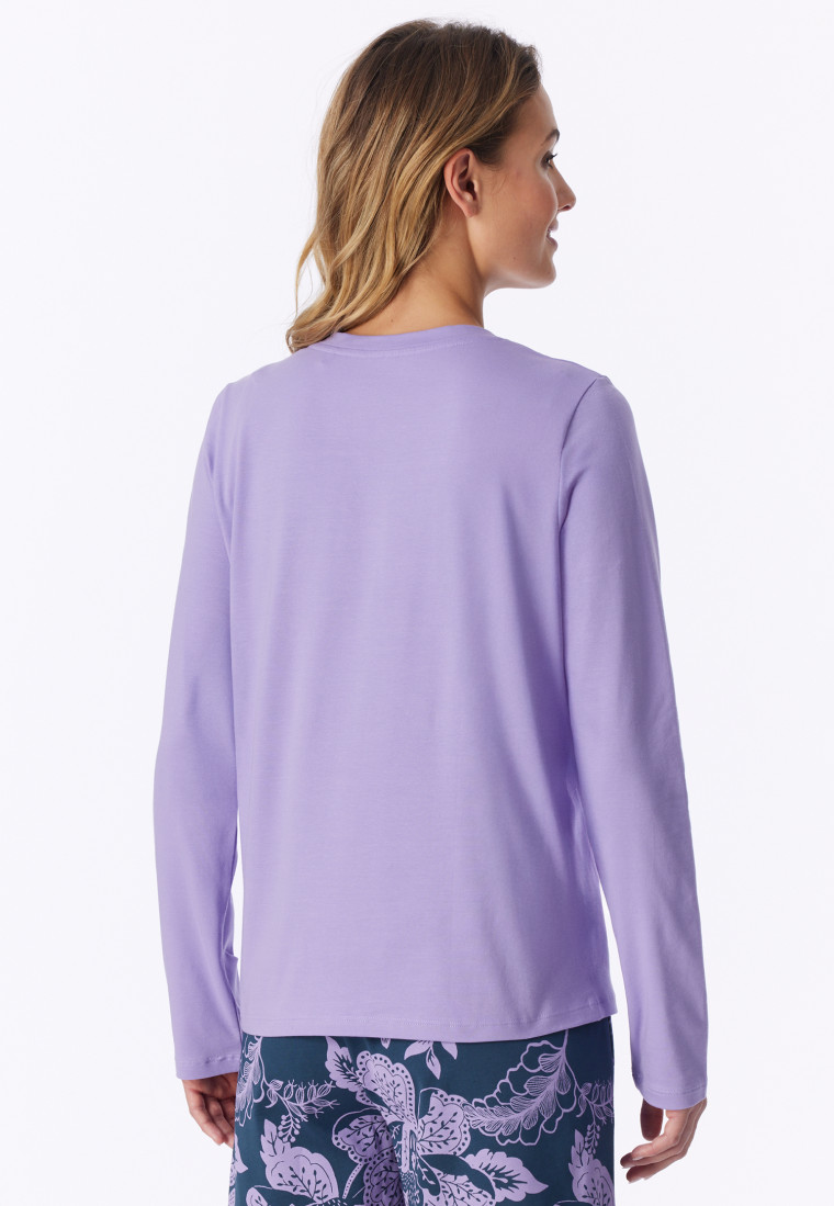 Long-Sleeve V-Neck Shirt in Soft Purple - Mix+ Relax