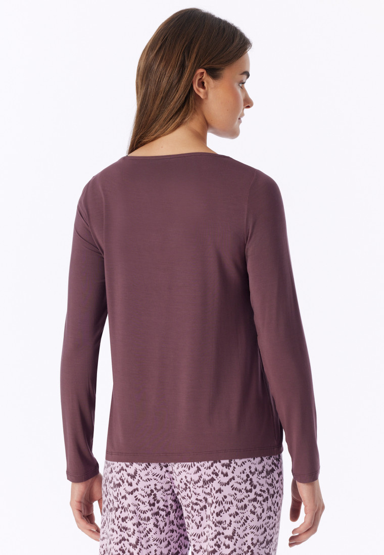 Long-sleeve shirt with Boat Neckline, cocoa brown - Mix+ Relax