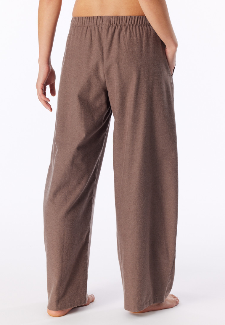 Long Flannel Pants, Herringbone, Brown-Mottled - Mix+ Relax