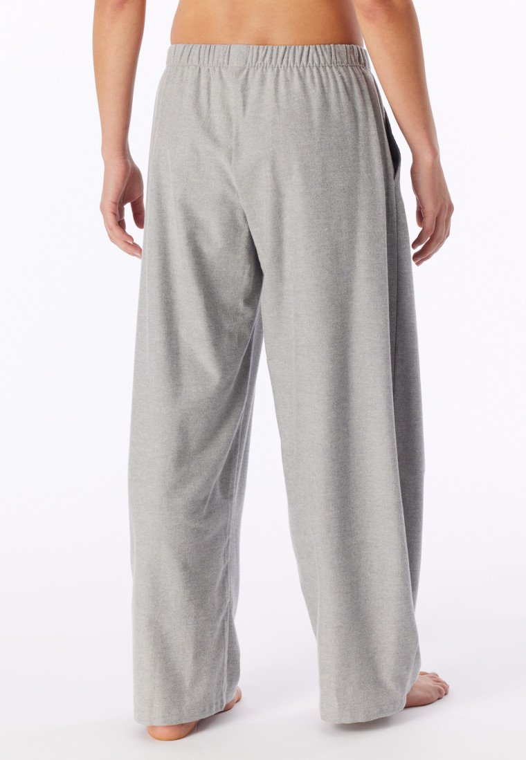 Langere flanele broek met visgraatpatroon, blauwgrijs gemêleerd - Mix+ Relax