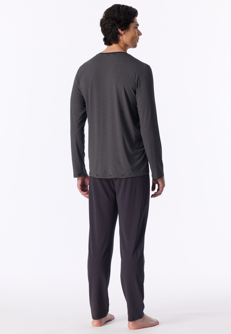 Long Pyjamas with Rings, Graphite - Long Life Soft
