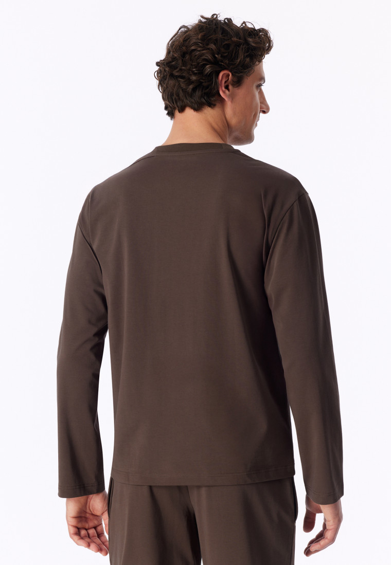 T-shirt à manches longues oversize marron foncé - Mix+Relax