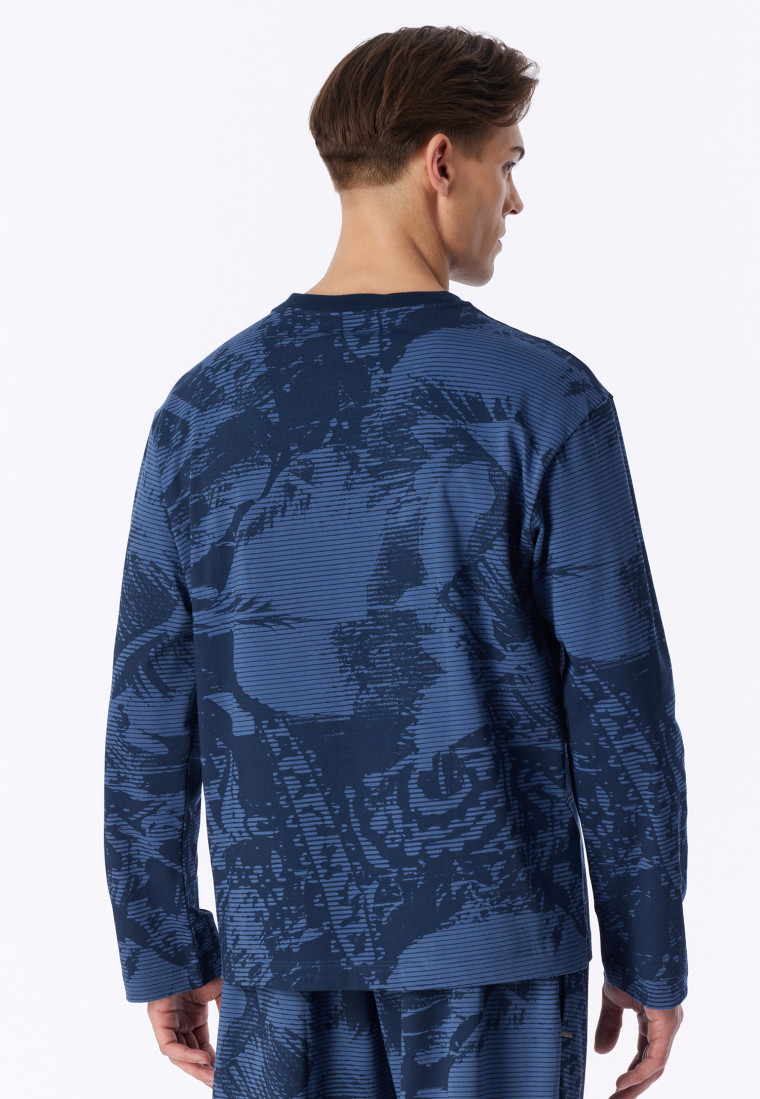 Oversized Long-Sleeve Shirt in Deep Sea Blue - Mix+ Relax