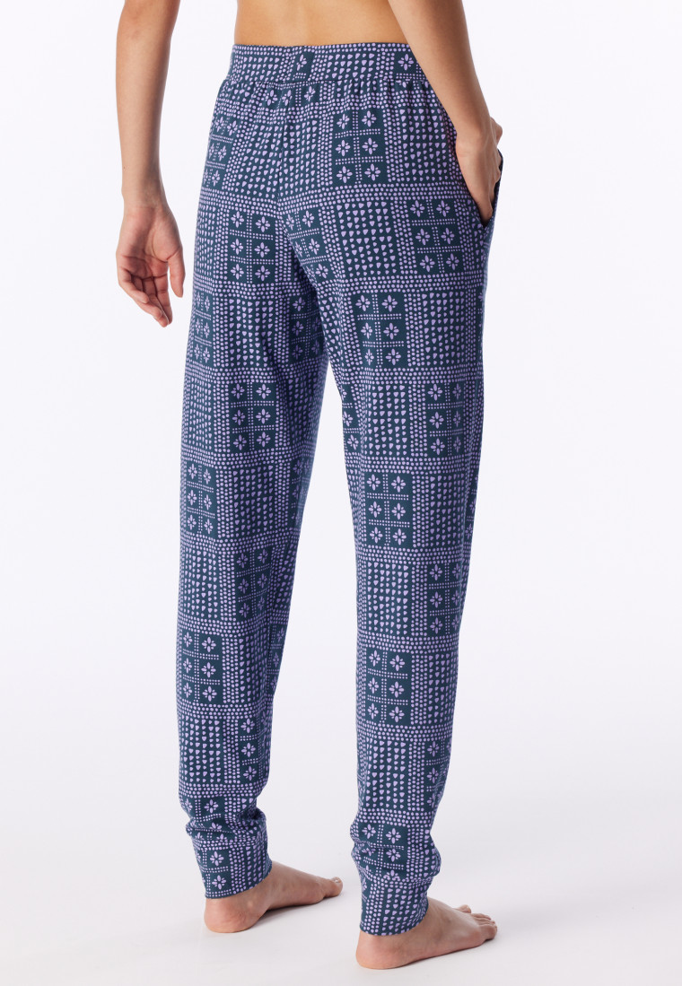 Langere broek met elastische manchetten en veelkleurig bedrukte print - Mix+ Relax
