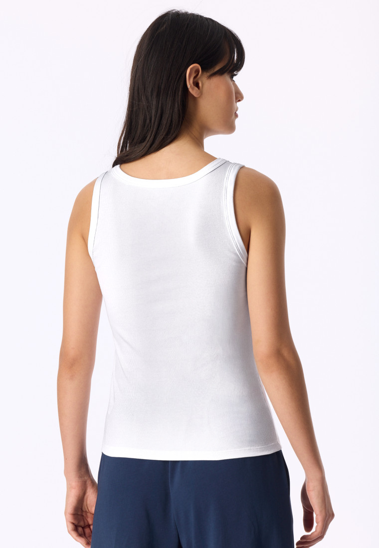 Topje dubbelrib wit - Mix+ Relax