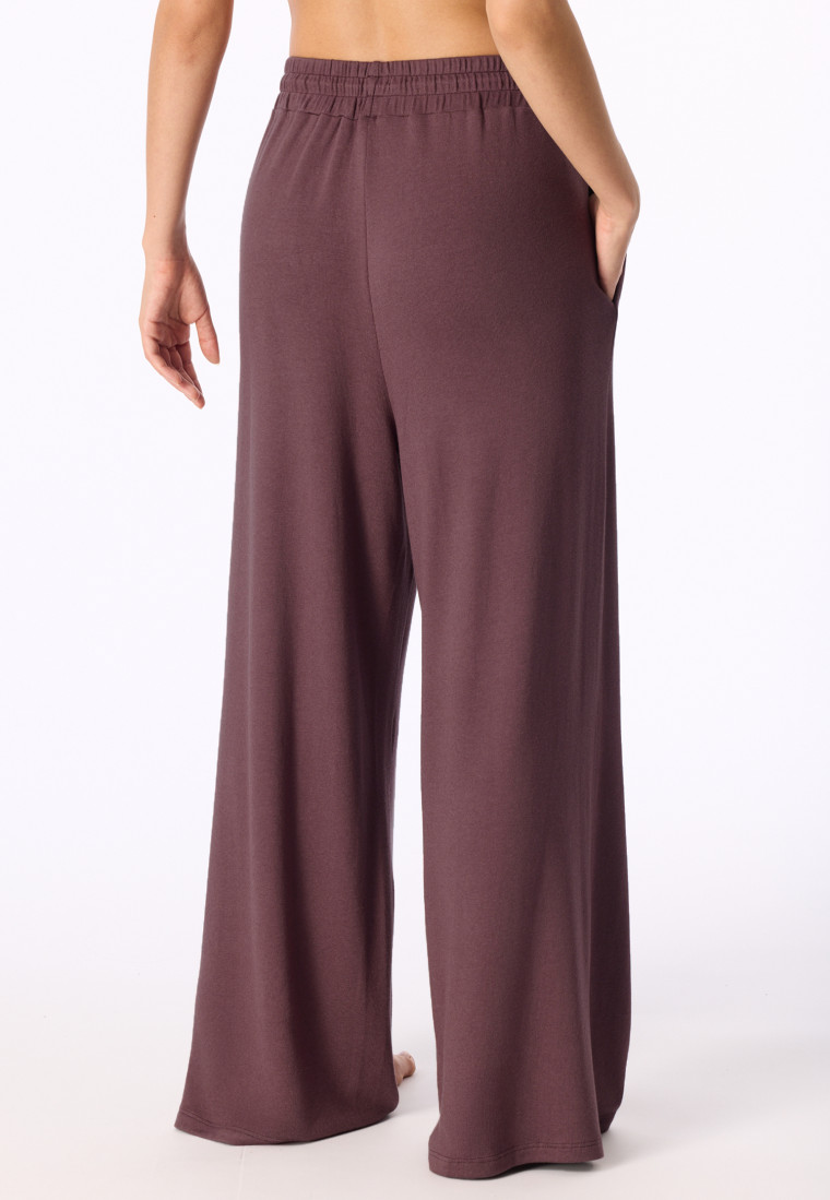 Lange broek van jerseybreisel, cacaobruin - Mix+ Relax