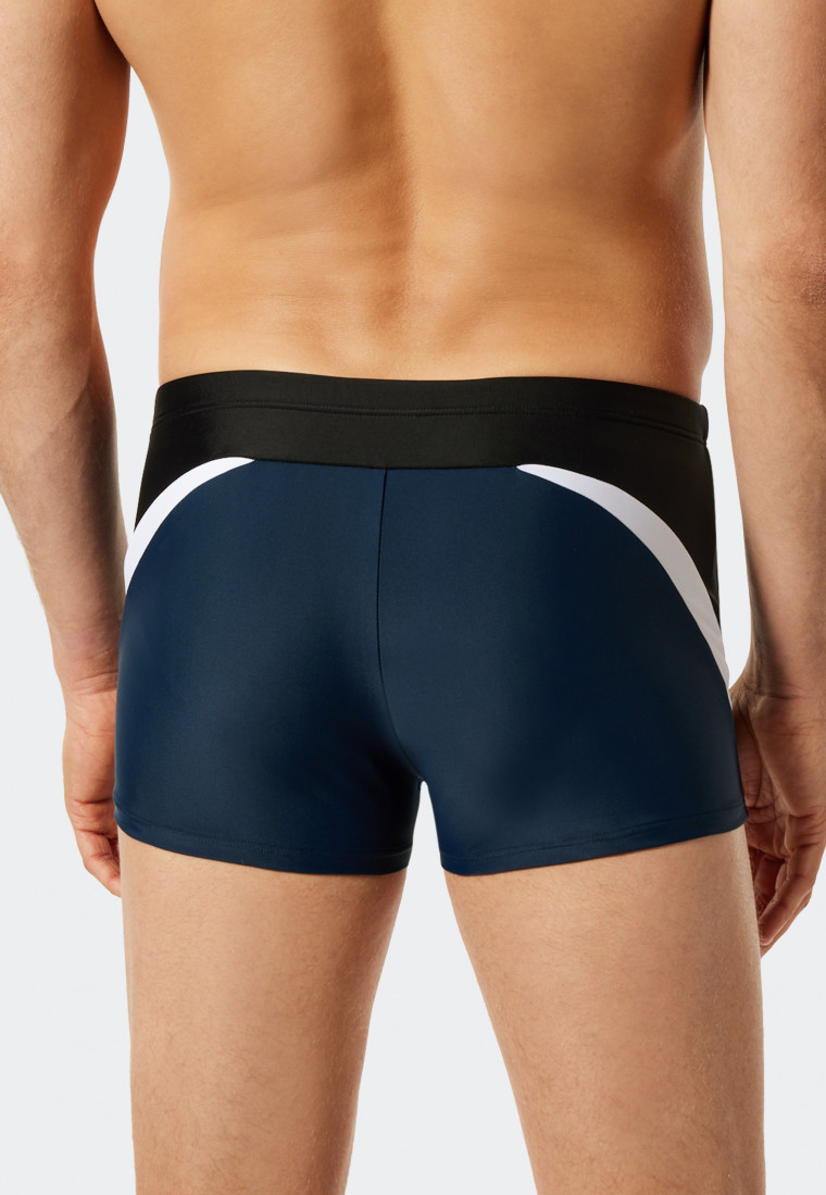 Bade-Retroshorts Wirkware recycelt seitliche Streifen admiral - Nautical Active