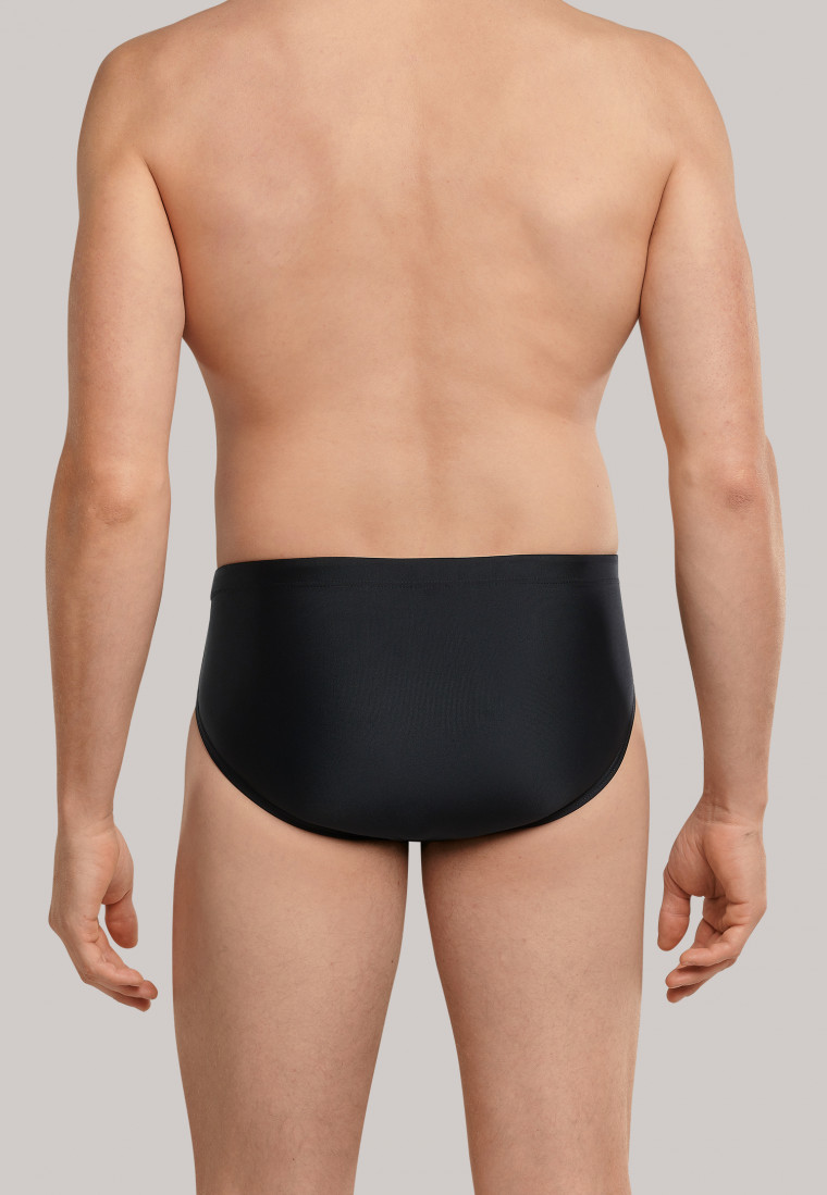 Maillot de bain avec poche à fermeture éclair en maille recyclée fines rayures noir - Nautical Casual