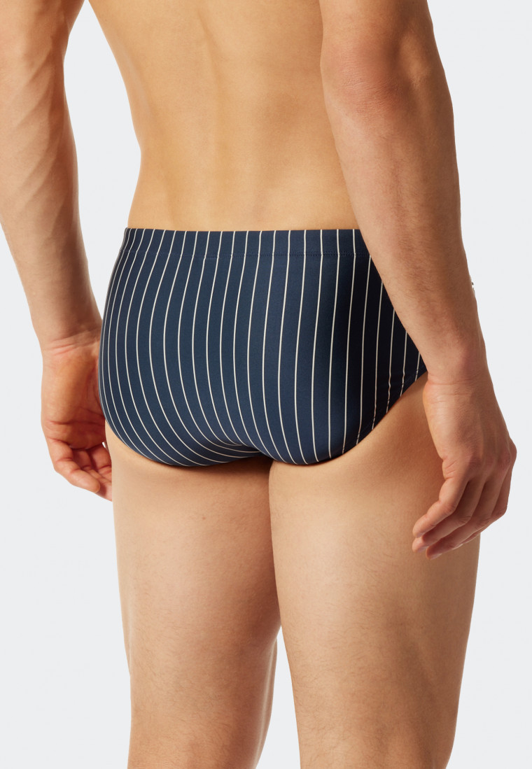 Men's swimwear with zip pocket knitwear recycled stripes admiral - Nautical Casual