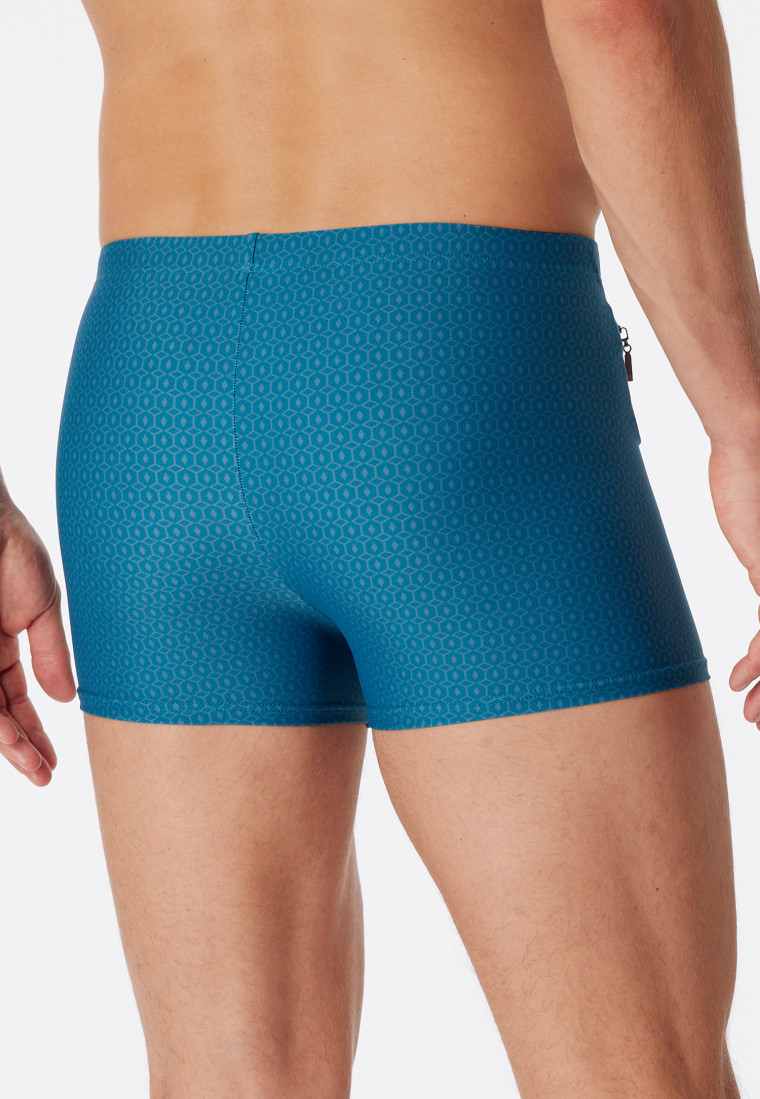 Zwembroek met pijp in tricot retro petrol - Classic Swim