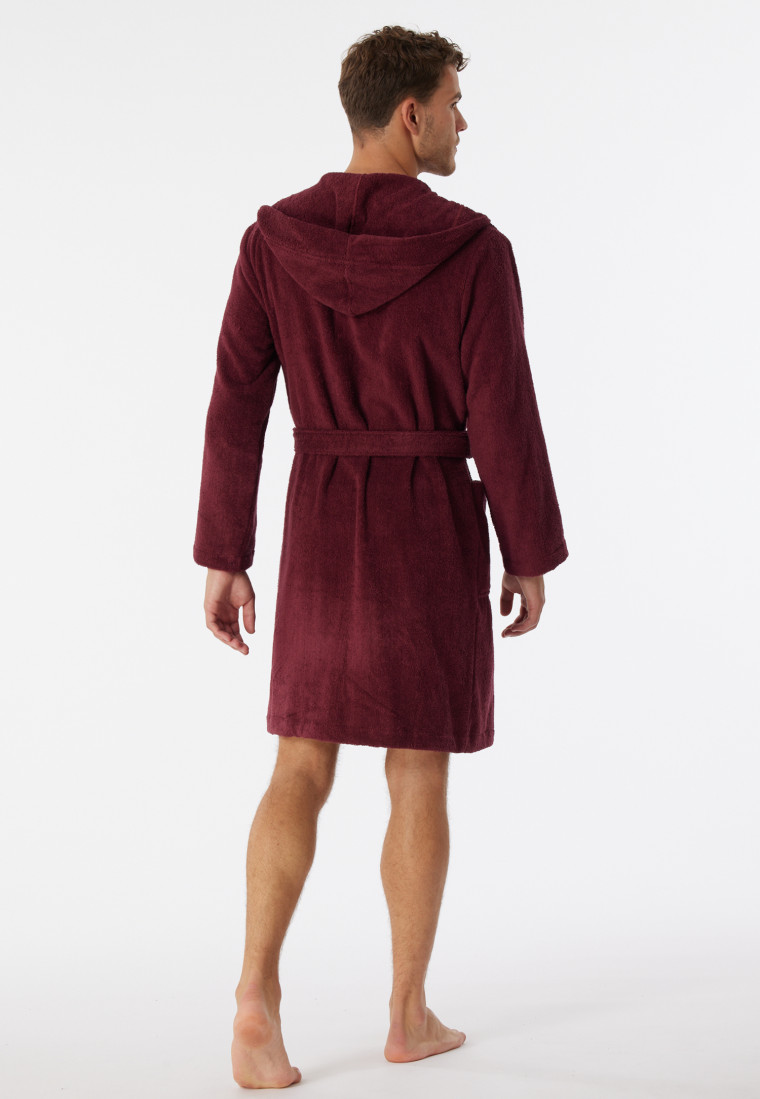 Bathrobe terry cloth 100cm burgundy - Essentials
