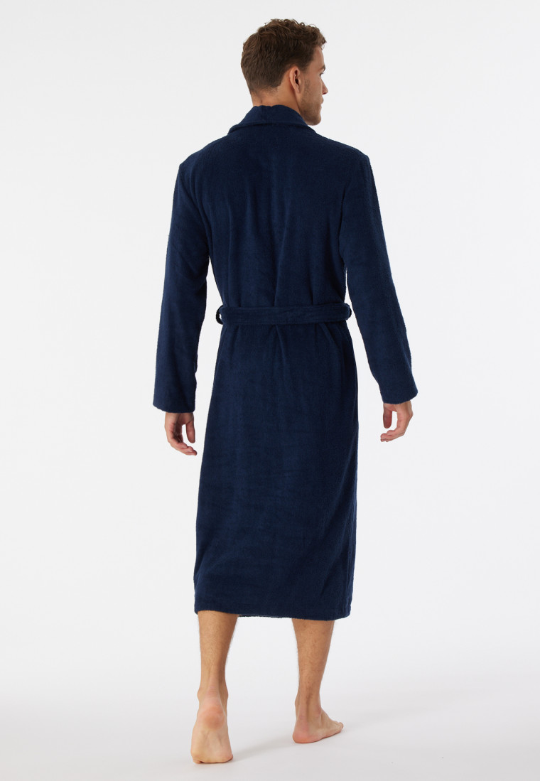 Bademantel "Terry" Frottee 125cm dunkelblau - Essentials