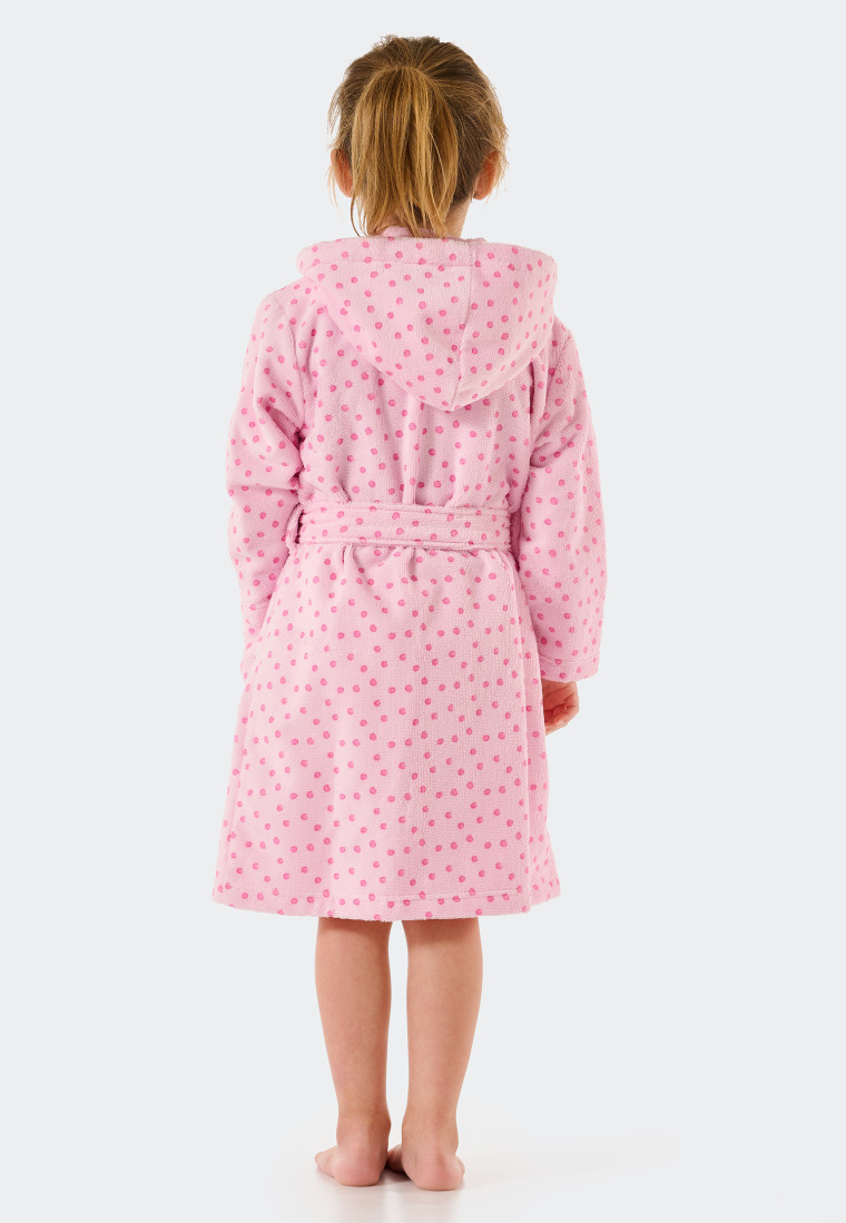 Bathrobe velour polka dots pink - Original Classics