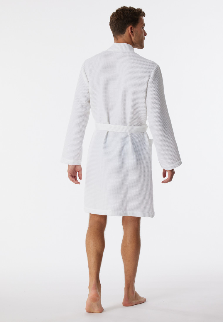 Bathrobe waffle piqué white - Essentials