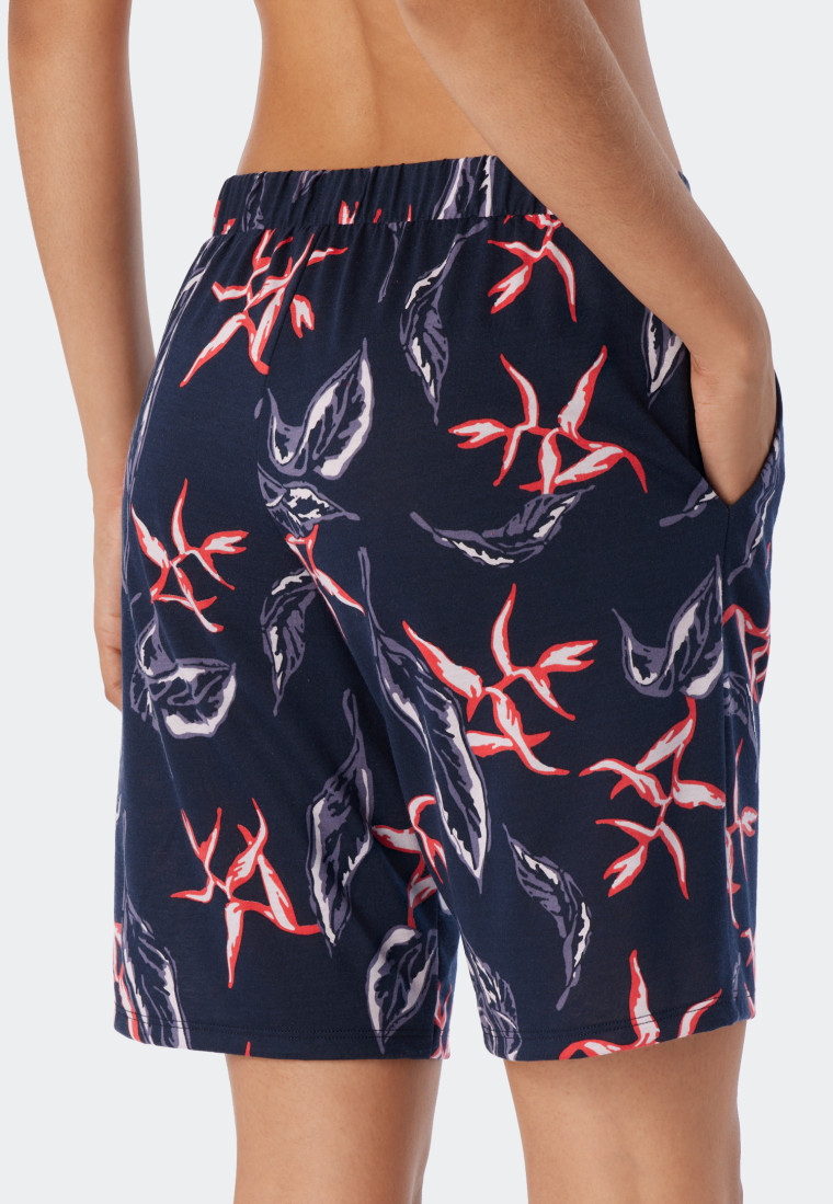 Bermuda modal zakken bladprint multicolor - Mix+Relax