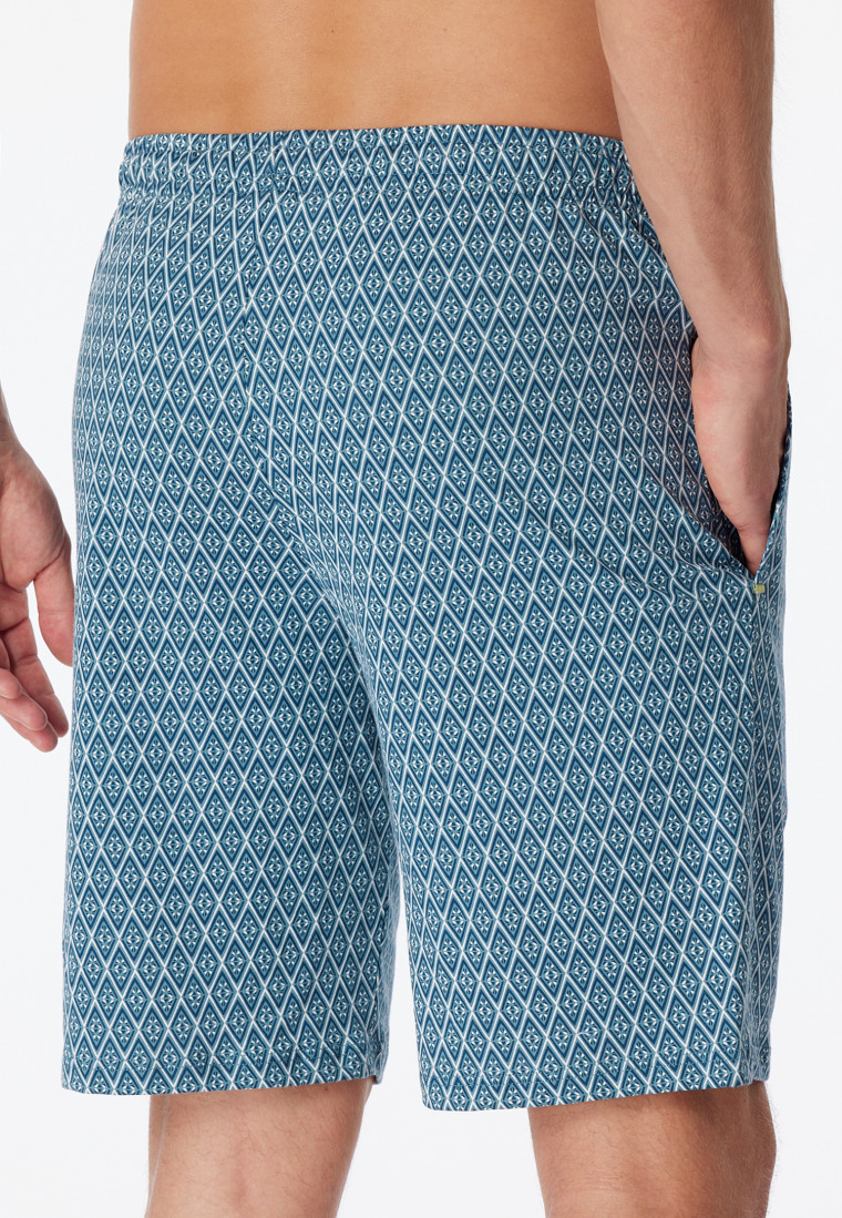 Bermudashorts Organic Cotton blaugrau gemustert - Mix+Relax