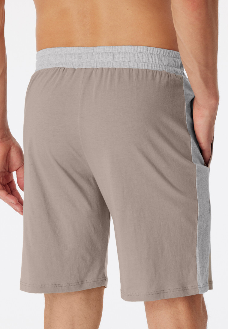 Bermuda shorts Organic Cotton stripes brown gray - Mix+Relax
