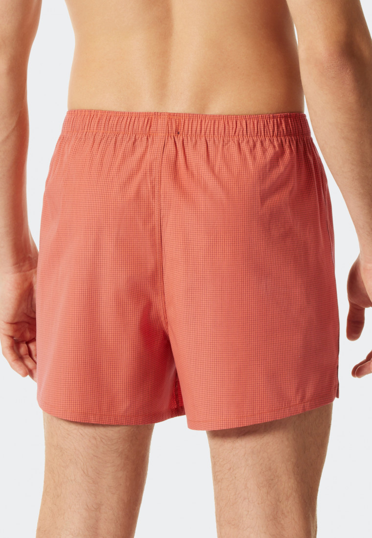 Lot de 2 boxers à carreaux bleu foncé / orange - Fun Prints