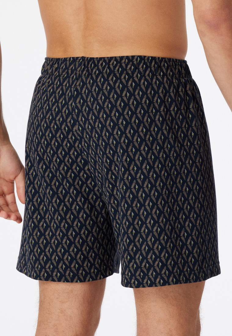 Boxer shorts brown-grey patterned - Fine Interlock