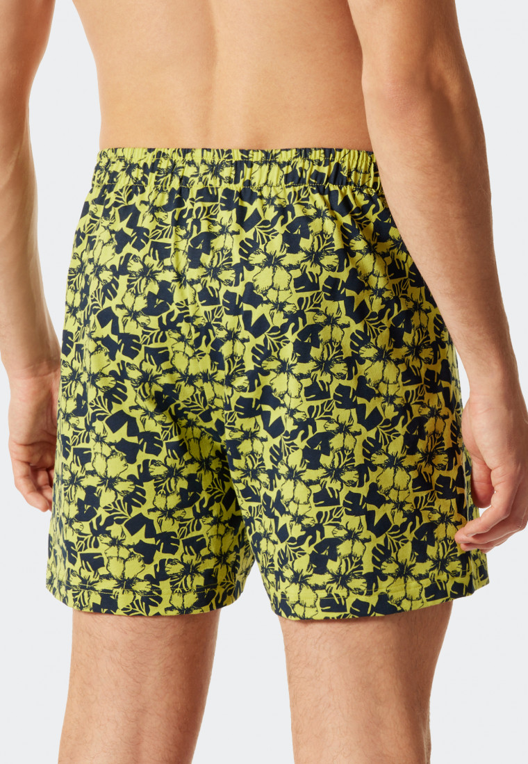 Boxershort jersey 2-pack effen patroon donkerblauw/geel  Fun Prints