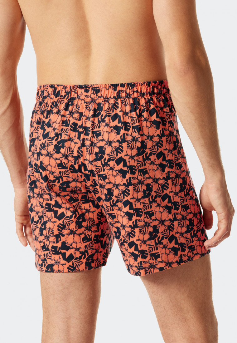 Boxer shorts jersey 2-pack solid-colored pattern dark blue/orange - Fun Prints